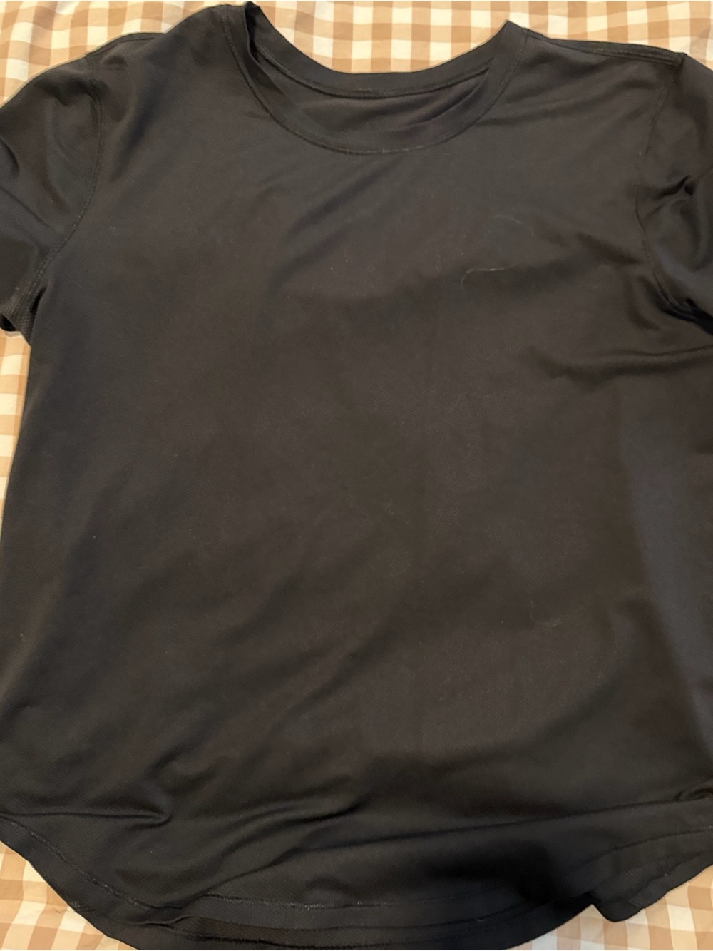 Black Women's Mesh Crewneck Short Sleeve Top
